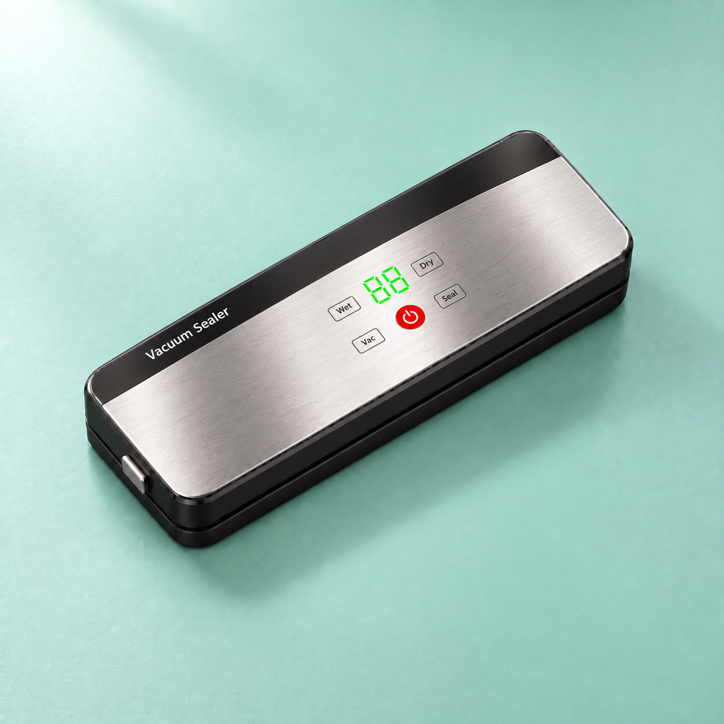 Wireless Vacuum Sealer - Kitchen Dry/Wet Food packaging with sealing plastic bags for food storage, meal prep and out door